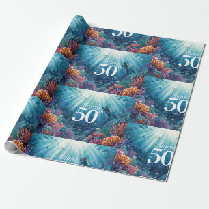 Dykning 50-års födelsedags undervattens födelsedag presentpapper
