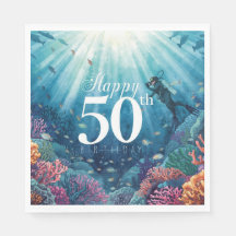 Dykning 50-årsdag undervattensfödelsedagskort