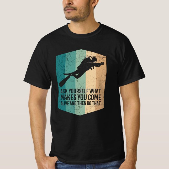 Dykning är som att flyga på dykarapparat t shirt (Framsida)