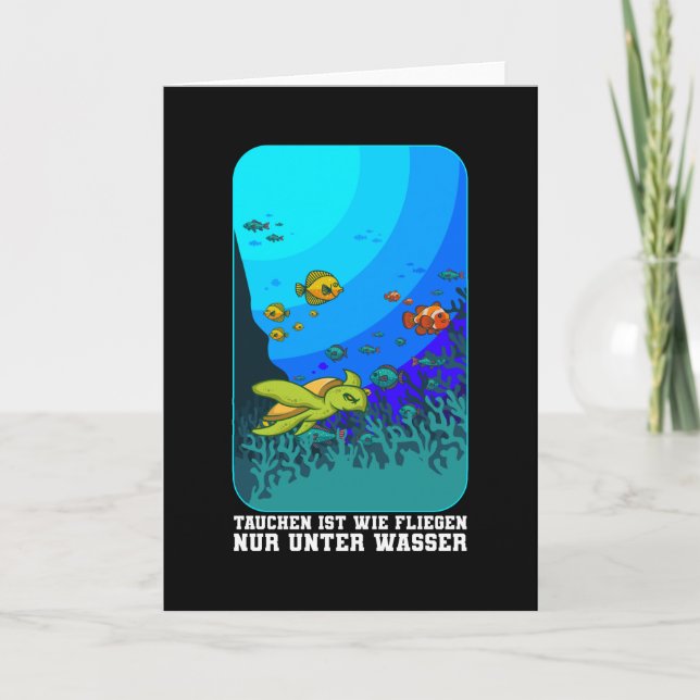 Dykning är som att flyga Scuba Diver Kläder Dyknin Kort (Framsida)