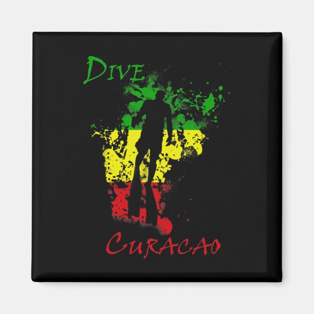 Dykning Curacao  Magnet (Framsidan)