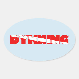 Dykning (danska) ovalt klistermärke