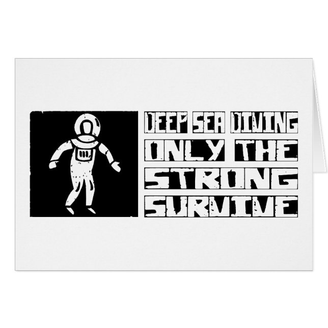 Dykning för det djupa havet överlever hälsningskort (Framsidan Horizontal)