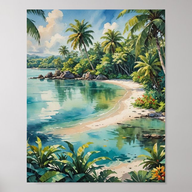 Dykning från strand poster (Framsidan)