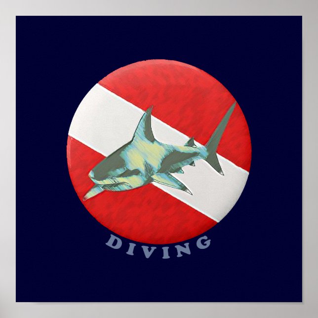 dykning/haj poster (Framsidan)