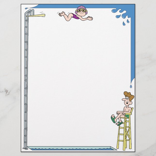 Dykning i Bassäng Letterhead (Framsida)