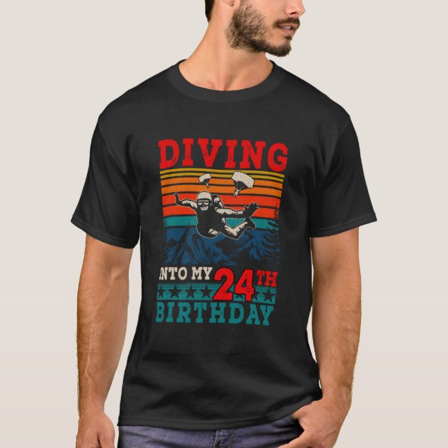 Dykning I Min 24E Fallskärmshoppning T Shirt (Framsida)