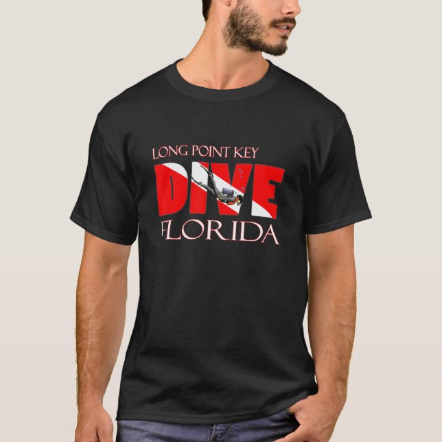 Dykning Long Point Key Florida Scuba Dykning Snork T Shirt (Framsida)