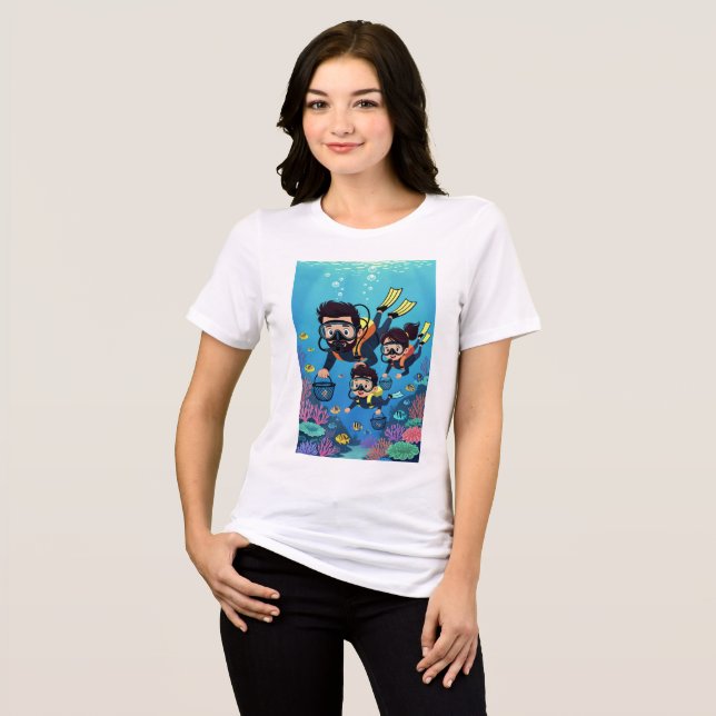 Dykning med familjen är kul t shirt (Framsida Full)