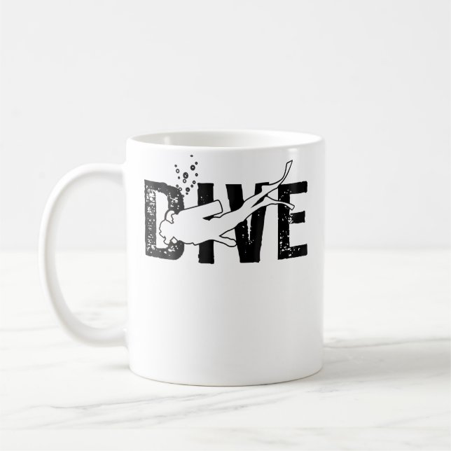 Dykning Scuba Dykning Dykare Kaffemugg (Vänster)