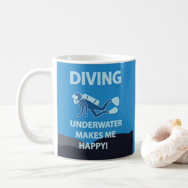 Dykning Scuba Dykning Undervattensdykare Kaffemugg (Med munk)