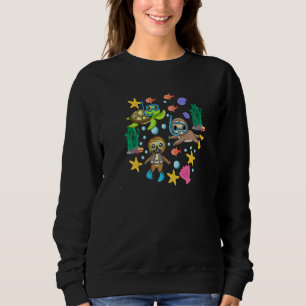 Dykning Snorkling Sengångare Lat Trött Dyka Sova T Shirt
