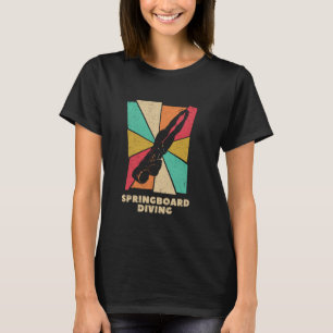 Dykning Trampolin Dykplattform Dykare Siluett T Shirt