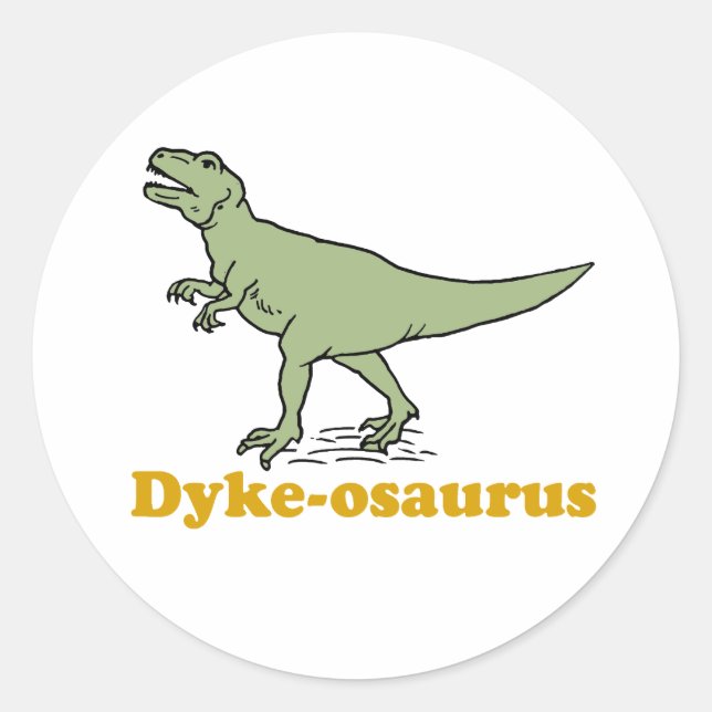 Dykosaurus Runt Klistermärke (Framsida)