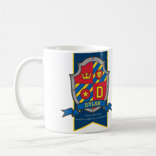Dylan bokstav D heraldik röd blå namn betydelse mu Kaffemugg