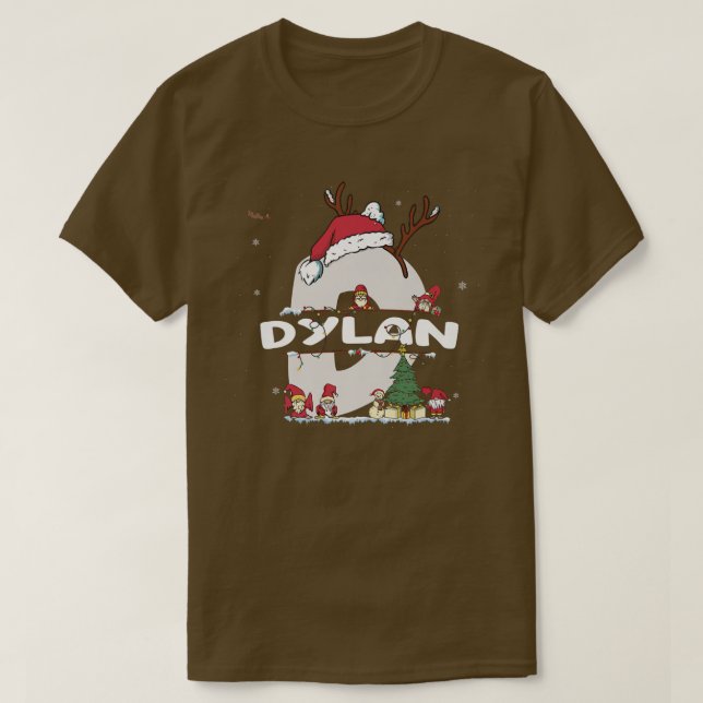 Dylan jul w Dylan Namn för roligt Julafton T Shirt (Design framsida)