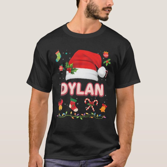 Dylan Jultomten Hat Family God jul Julafton T Shirt (Framsida)