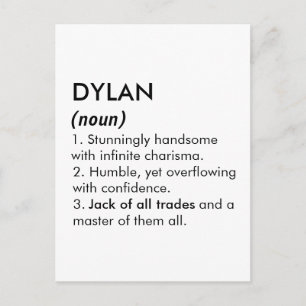 Dylan namn, Redigerbart namn, Anpassat namn Vykort