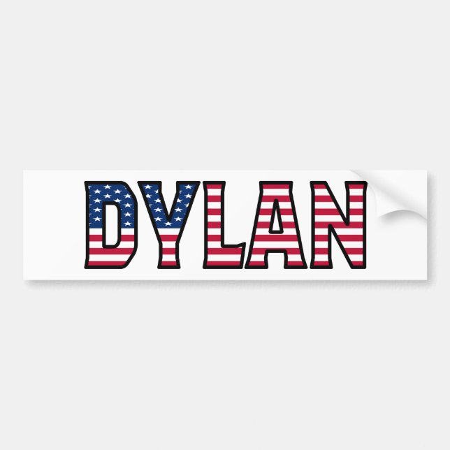 Dylan Namn Vorname USA Aufkleber Sticker Auto Bildekal (Framsidan)