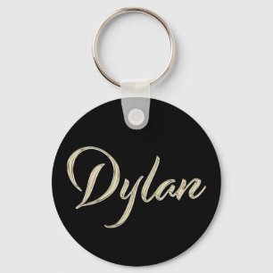 Dylan Namn whitegold Button Schlüsselanhänger Nyckelring