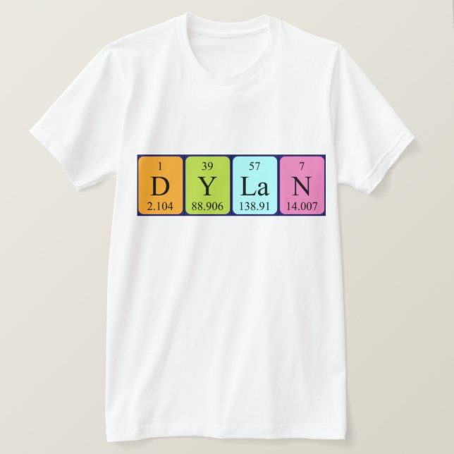 Dylan Periodisk skjorta bord namn Tee Shirt (Design framsida)