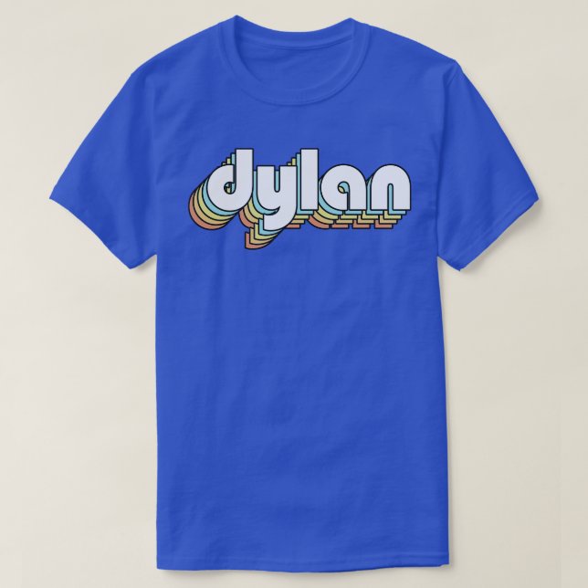 Dylan Retro Rainbow Typography Faded Stil T Shirt (Design framsida)
