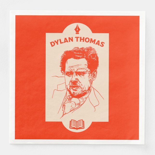 Dylan Thomas Welsh Poet Pappersservett (Framsida)