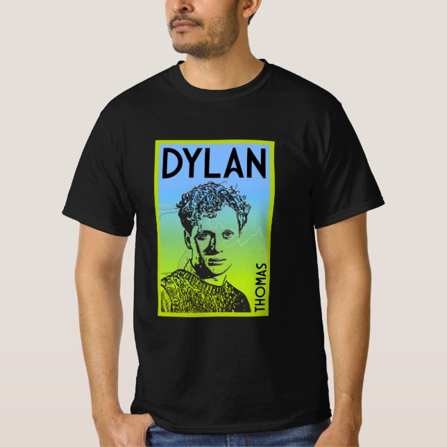 Dylan Thomas Welsh Poet T Shirt (Framsida)