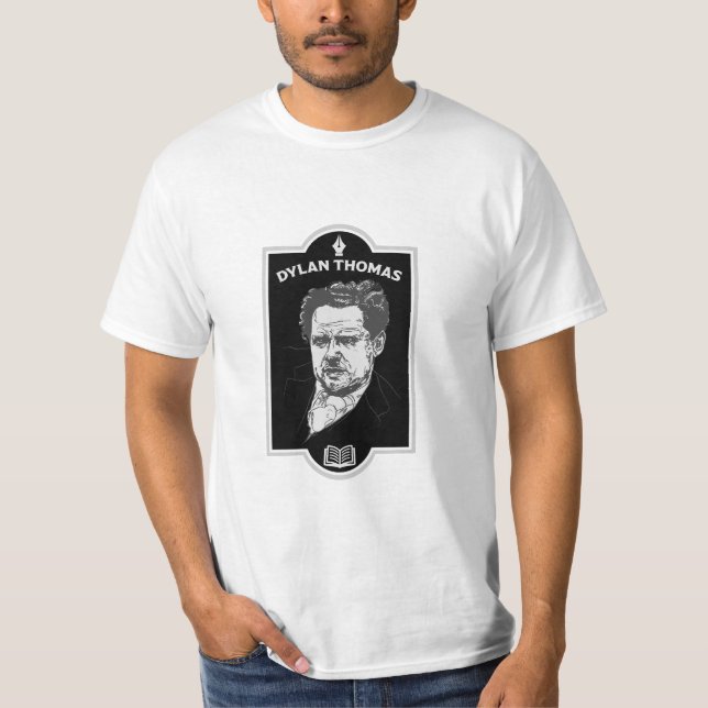 Dylan Thomas Welsh Poet T Shirt (Framsida)