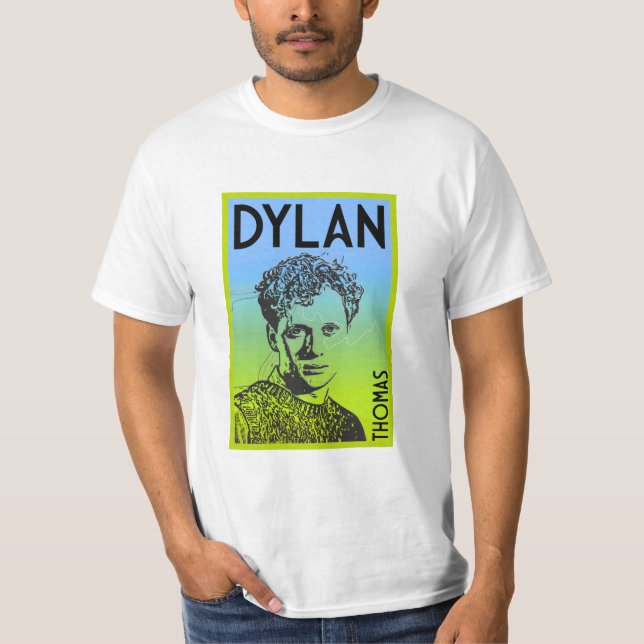 Dylan Thomas Welsh Poet T Shirt (Framsida)