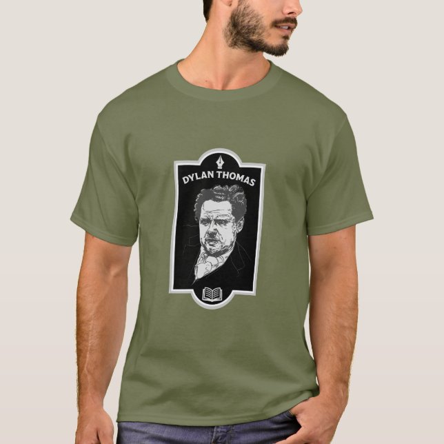 Dylan Thomas Welsh Poet T Shirt (Framsida)