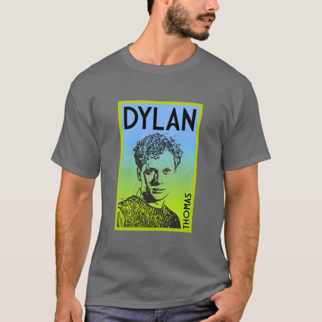 Dylan Thomas Welsh Poet T Shirt (Framsida)