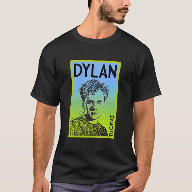 Dylan Thomas Welsh Poet T Shirt (Framsida)