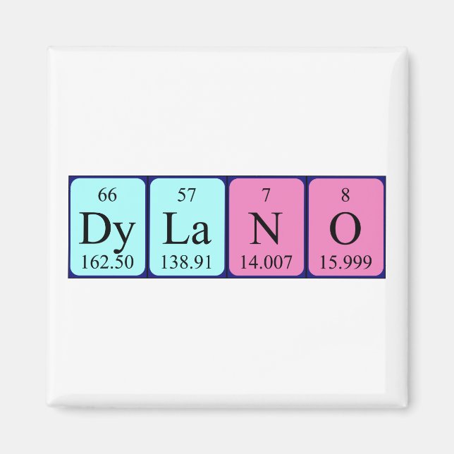 Dylano Periodisk bord namn magnet (Framsidan)