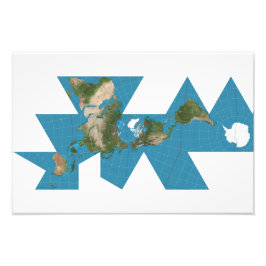 Dymaxion världskarta eller Fuller världskarta Fototryck