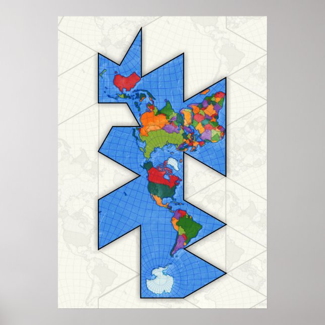 Dymaxion World map Poster (Framsidan)