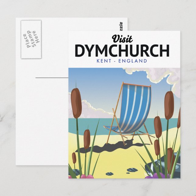 Dymchurch Kent-resemål för resor affisch Vykort (Fram/baksida)