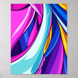Dynamic Abstract Flow of Colorful Curves Poster
