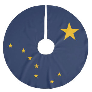 Dynamic Alaska Statlig flagga Graphic på a Julgransmatta Borstad Polyester
