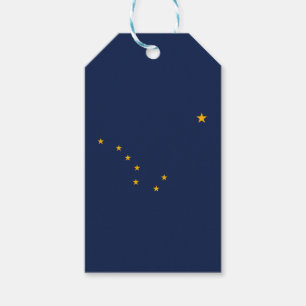 Dynamic Alaska Statlig flagga Graphic på a Presentetikett