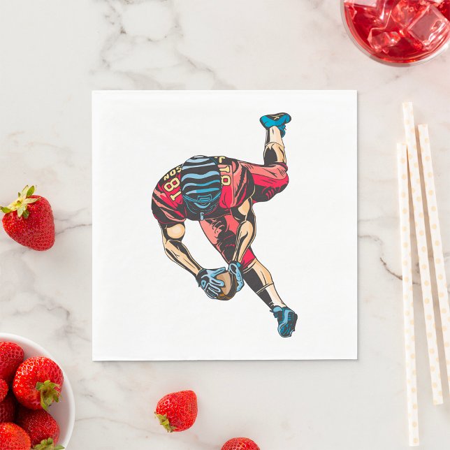 Dynamic American Football Player Touchdown Pappersservett (Skapare uppladdad)