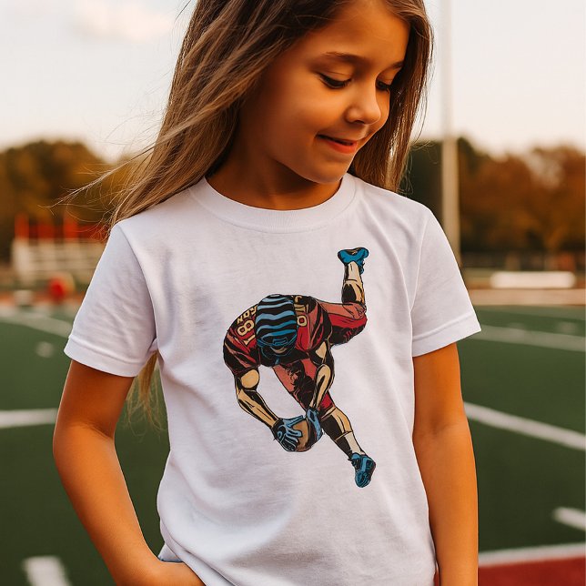 Dynamic American Football Player Touchdown T Shirt (Skapare uppladdad)