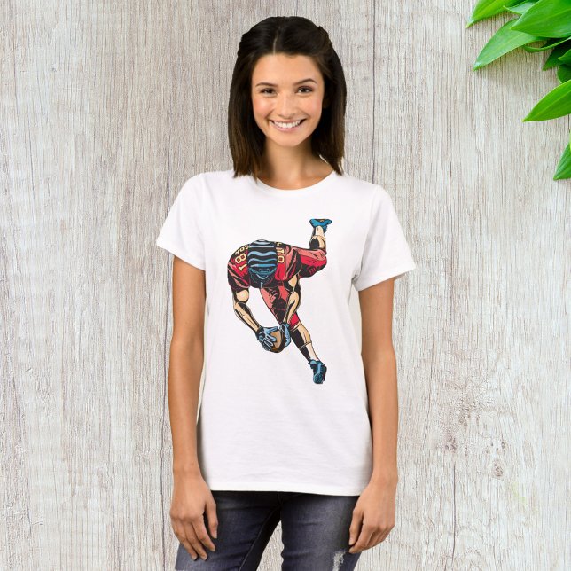Dynamic American Football Player Touchdown T Shirt (Skapare uppladdad)