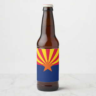 Dynamic Arizona Statlig flagga Graphic på en Ölflaska Etikett