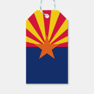 Dynamic Arizona Statlig flagga Graphic på en Presentetikett