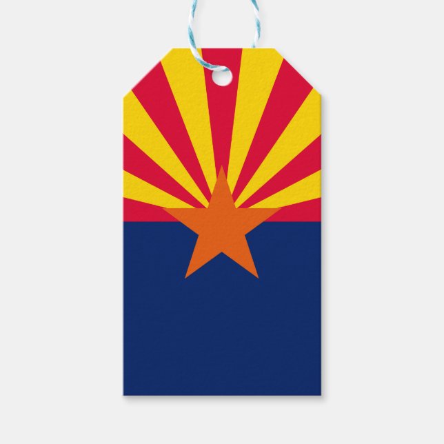 Dynamic Arizona Statlig flagga Graphic på en Presentetikett (Framsidan)