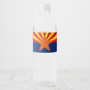 Dynamic Arizona Statlig flagga Graphic på en Vattenflaskor Etikett