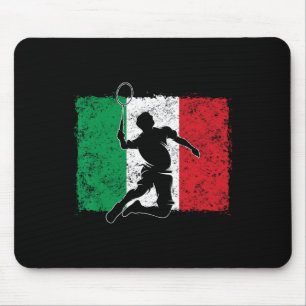 Dynamic Badminton Player italiensk Flagga Leap Musmatta