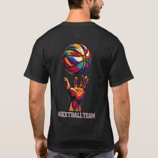 Dynamic Basketball Team Hand and Boll Illustration T Shirt