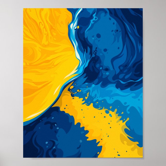 Dynamic Blend of Yellow, Blue, & Orange Accents Poster (Framsidan)